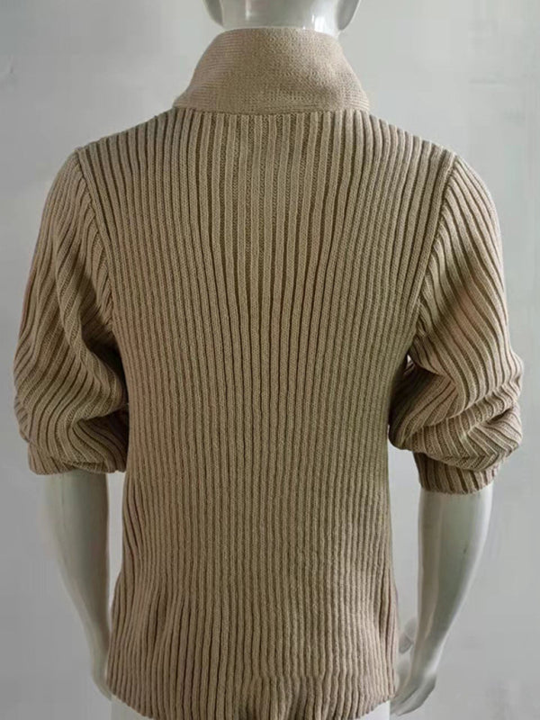 Hadrian Laurent — Men's Fashion Cable Knit Shawl Collar Sweater, alternate view 5