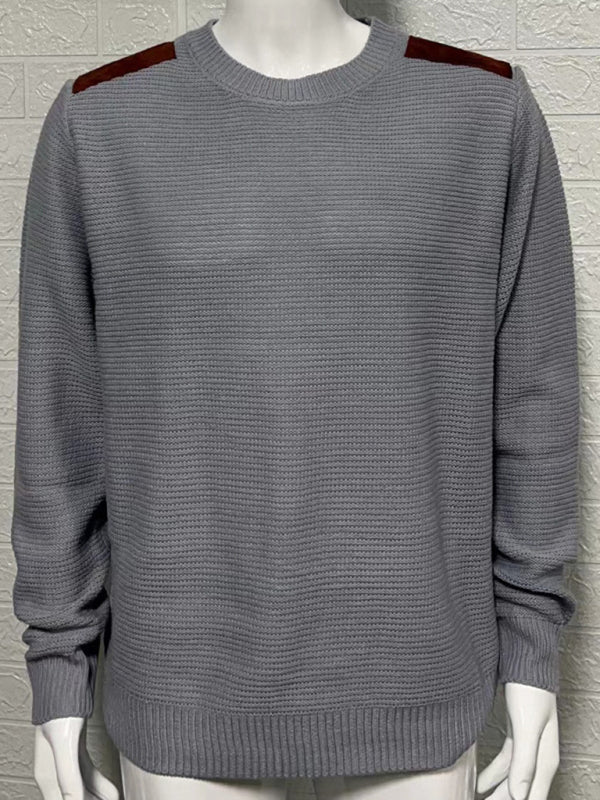 Noel Beaumont — Men's Autumn-Winter Patchwork Textured Sweater, alternate view 6