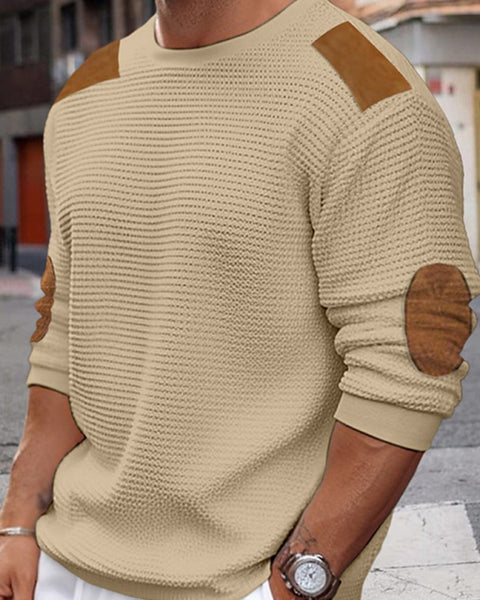 Men's Autumn-Winter Patchwork Textured Sweater