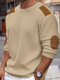 Noel Beaumont — Men's Autumn-Winter Patchwork Textured Sweater