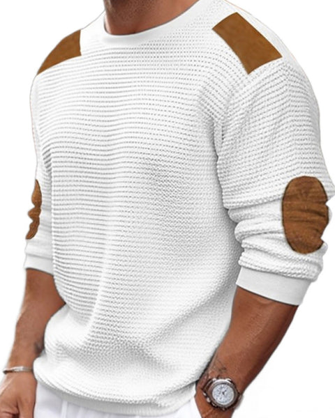 Men's Autumn-Winter Patchwork Textured Sweater