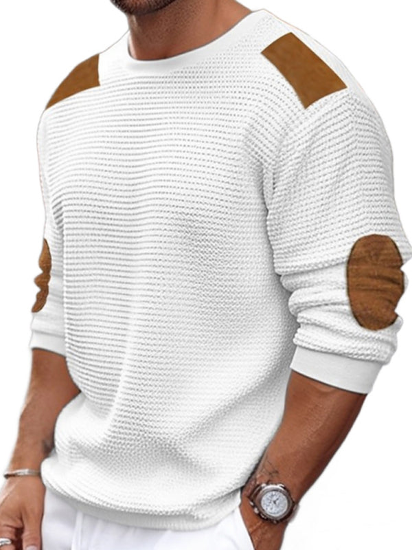 Noel Beaumont — Men's Autumn-Winter Patchwork Textured Sweater, alternate view 2