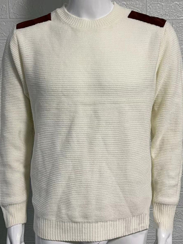 Noel Beaumont — Men's Autumn-Winter Patchwork Textured Sweater, alternate view 3