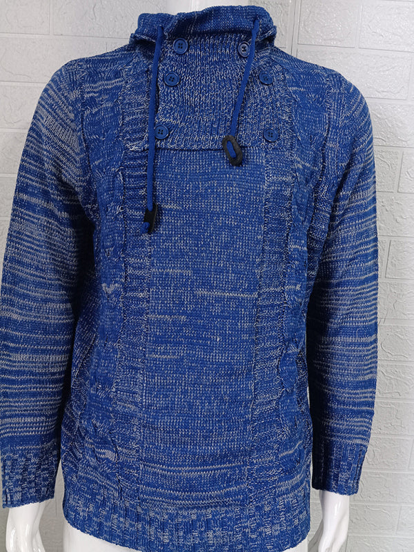 Bastien Laurent — Men's Casual Knit Button-Up Turtleneck Sweater, alternate view 8
