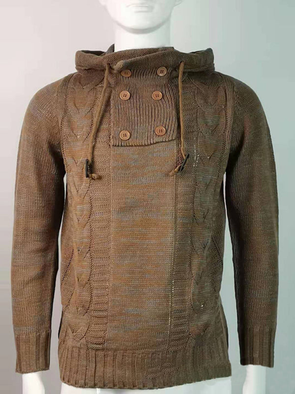 Bastien Laurent — Men's Casual Knit Button-Up Turtleneck Sweater, alternate view 3