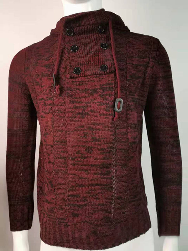 Bastien Laurent — Men's Casual Knit Button-Up Turtleneck Sweater, alternate view 2