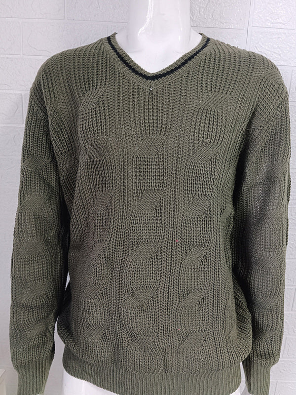 Caspian Laurent — Men's Fashionable V-Neck Slim Fit Long Sleeve Knitted Sweater, alternate view 4