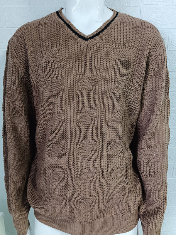 Caspian Laurent — Men's Fashionable V-Neck Slim Fit Long Sleeve Knitted Sweater, alternate view 2