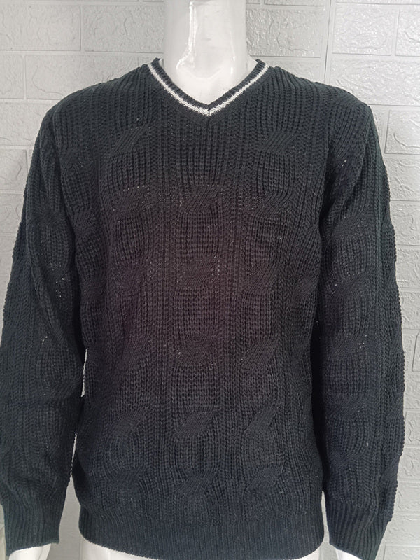Caspian Laurent — Men's Fashionable V-Neck Slim Fit Long Sleeve Knitted Sweater, alternate view 6