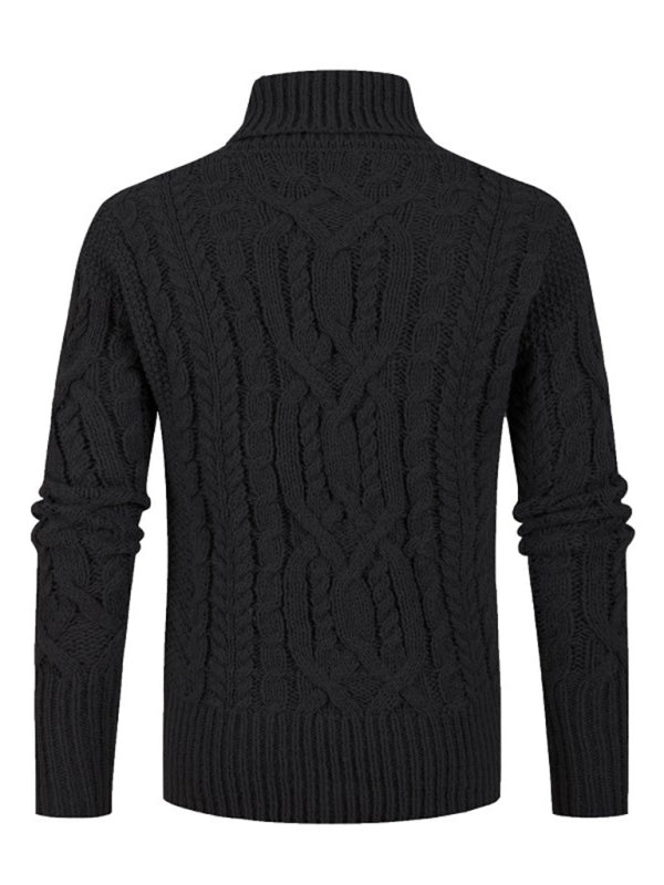 Yves Beaumont — Men's new solid color twist pullover long-sleeved sweater, alternate view 2