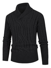 Yves Beaumont — Men's new solid color twist pullover long-sleeved sweater