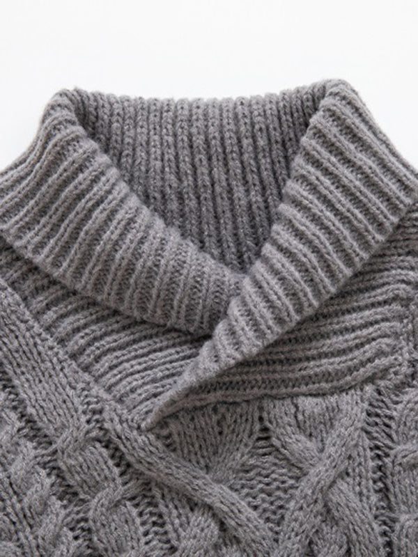 Yves Beaumont — Men's new solid color twist pullover long-sleeved sweater, alternate view 5