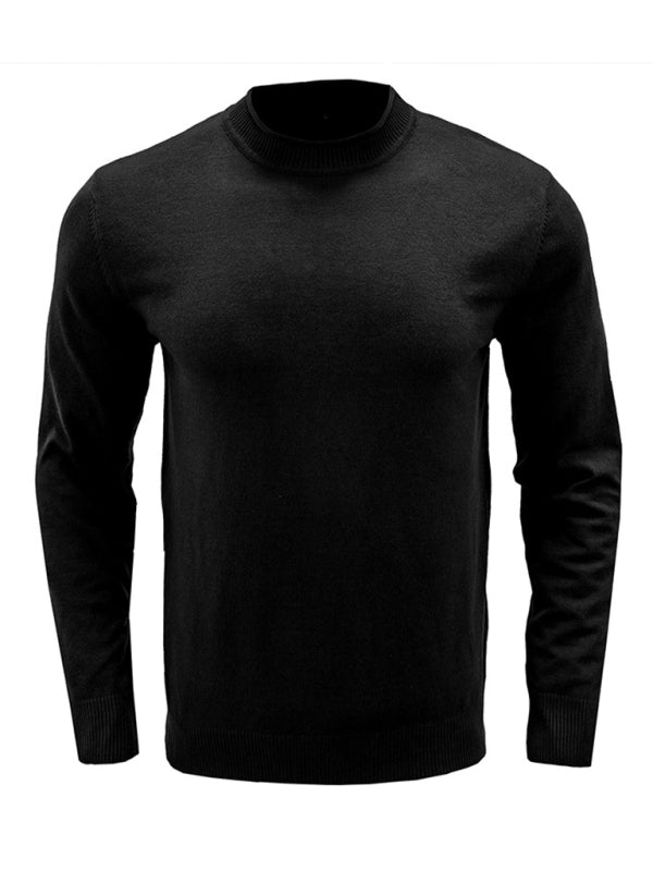 Men's new solid color long sleeve sweater