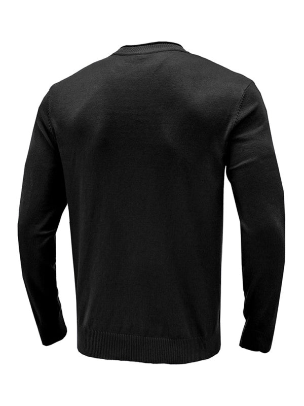Sebastian Laurent — Men's new solid color long sleeve sweater, alternate view 22