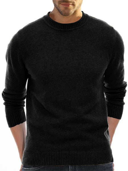 Men's new solid color long sleeve sweater