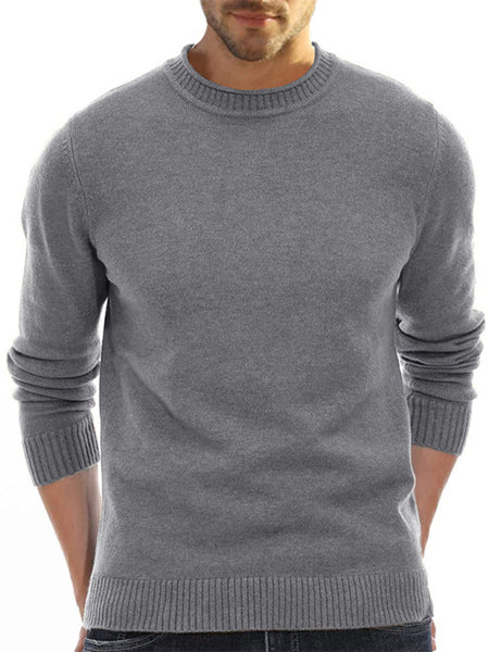 Men's new solid color long sleeve sweater