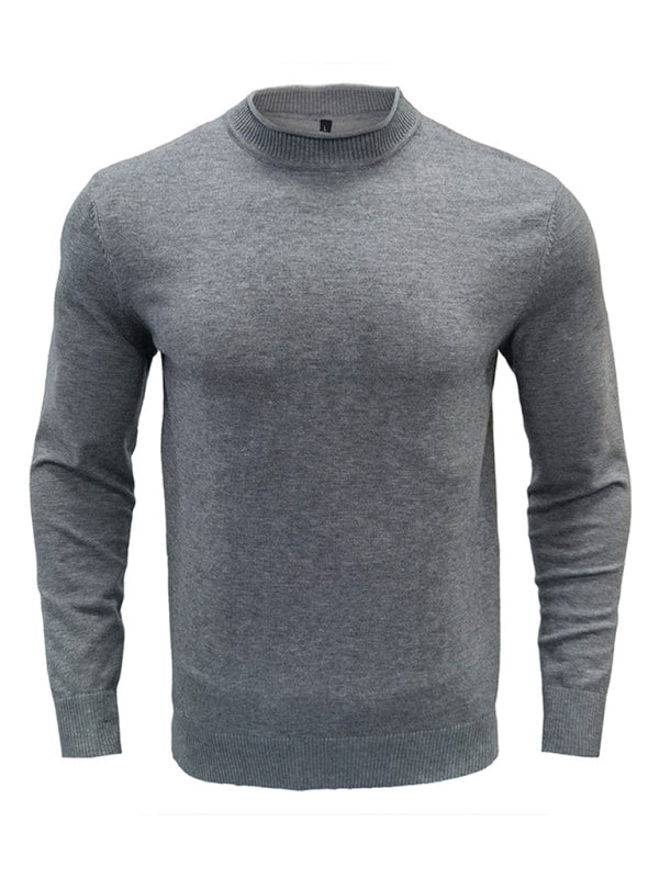 Men's new solid color long sleeve sweater