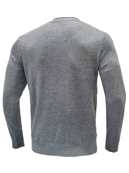 Men's new solid color long sleeve sweater