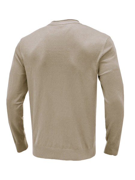 Men's new solid color long sleeve sweater