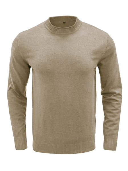 Men's new solid color long sleeve sweater