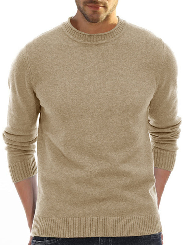 Men's new solid color long sleeve sweater