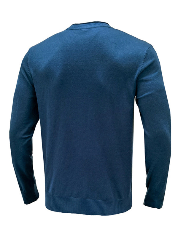 Sebastian Laurent — Men's new solid color long sleeve sweater, alternate view 27