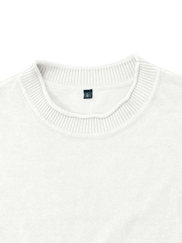 Men's new solid color long sleeve sweater