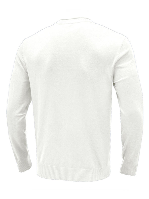 Sebastian Laurent — Men's new solid color long sleeve sweater, alternate view 11