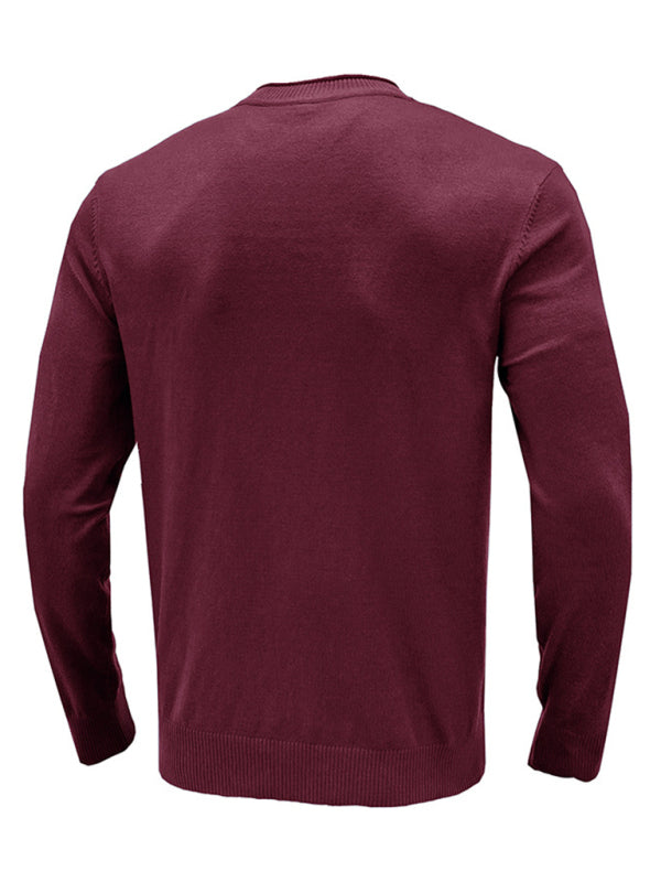Sebastian Laurent — Men's new solid color long sleeve sweater, alternate view 7