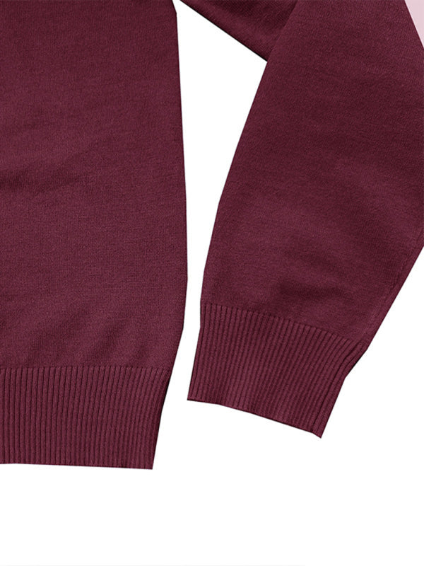 Sebastian Laurent — Men's new solid color long sleeve sweater, alternate view 6