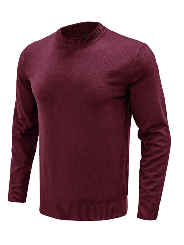 Sebastian Laurent — Men's new solid color long sleeve sweater, alternate view 8