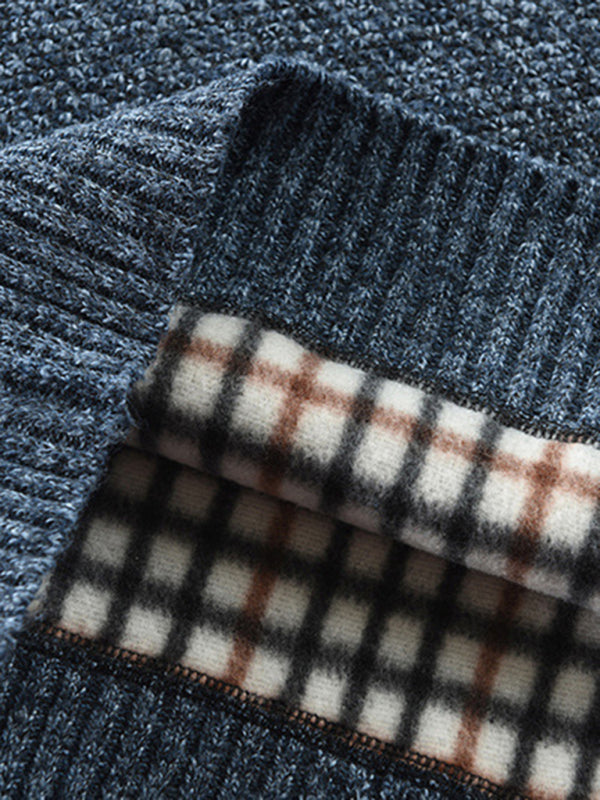 Beaumont Beaumont — Men's pullover stand collar knitted casual colorblock long-sleeved sweater, alternate view 4