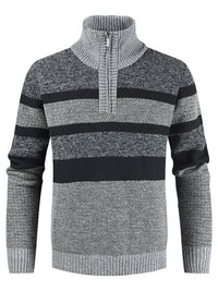 Beaumont Beaumont — Men's pullover stand collar knitted casual colorblock long-sleeved sweater