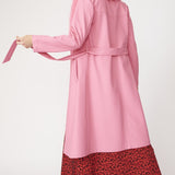 Pink Eco Leather Trench Coat-1