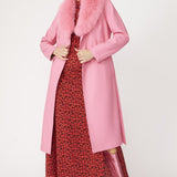 Pink Eco Leather Trench Coat-3