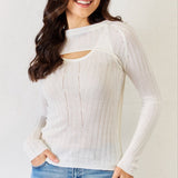 J.NNA Fitted Long Sleeve Cutout Top - Opulent EmpireJ.NNA Fitted Long Sleeve Cutout TopOpulent Empire