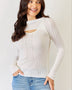 J.NNA Fitted Long Sleeve Cutout Top - Opulent EmpireJ.NNA Fitted Long Sleeve Cutout TopOpulent Empire