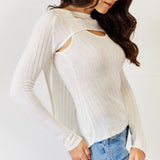 J.NNA Fitted Long Sleeve Cutout Top - Opulent EmpireJ.NNA Fitted Long Sleeve Cutout TopOpulent Empire