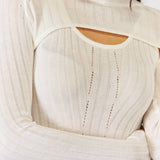 J.NNA Fitted Long Sleeve Cutout Top - Opulent EmpireJ.NNA Fitted Long Sleeve Cutout TopOpulent Empire