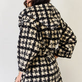 J.NNA Fuzzy Plaid Waist Tie Hooded Robe Cardigan - Opulent EmpireJ.NNA Fuzzy Plaid Waist Tie Hooded Robe CardiganOpulent Empire