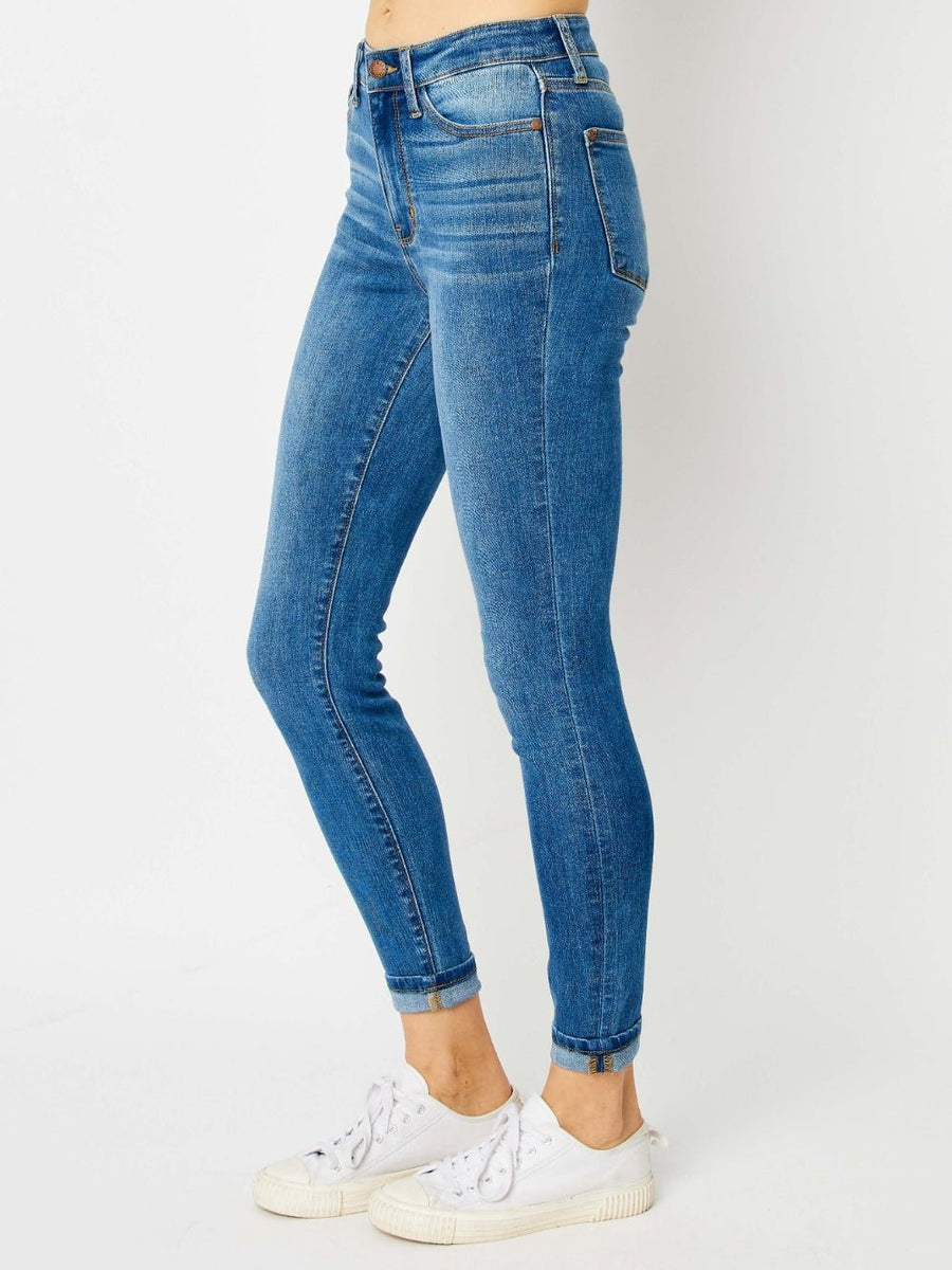 Judy Blue Full Size Cuffed Hem Skinny Jeans - Opulent EmpireJudy Blue Full Size Cuffed Hem Skinny JeansOpulent Empire