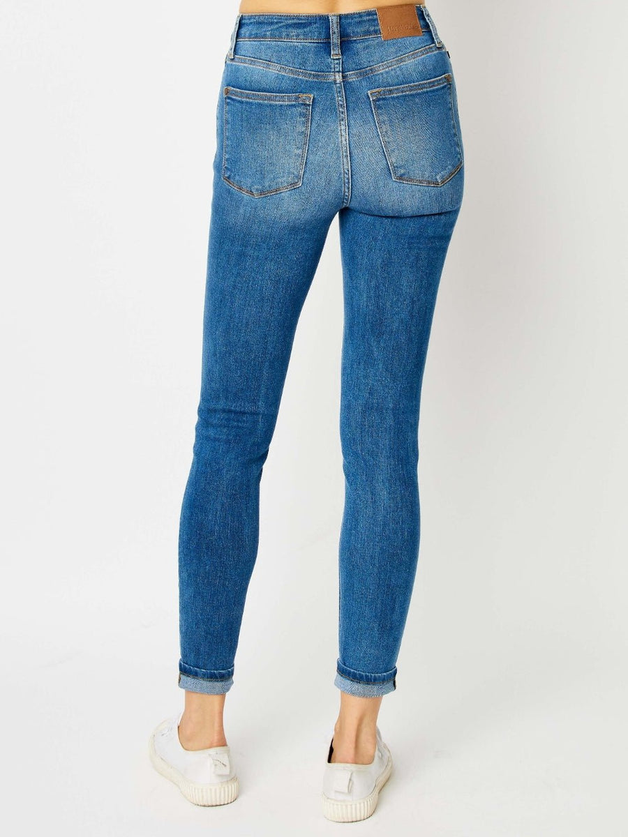 Judy Blue Full Size Cuffed Hem Skinny Jeans - Opulent EmpireJudy Blue Full Size Cuffed Hem Skinny JeansOpulent Empire