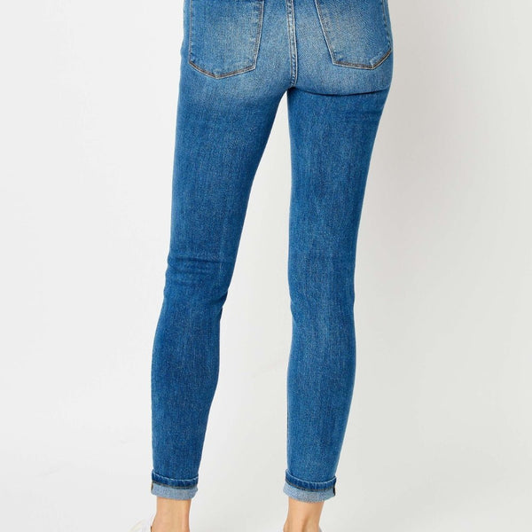 Judy Blue Full Size Cuffed Hem Skinny Jeans - Opulent EmpireJudy Blue Full Size Cuffed Hem Skinny JeansOpulent Empire