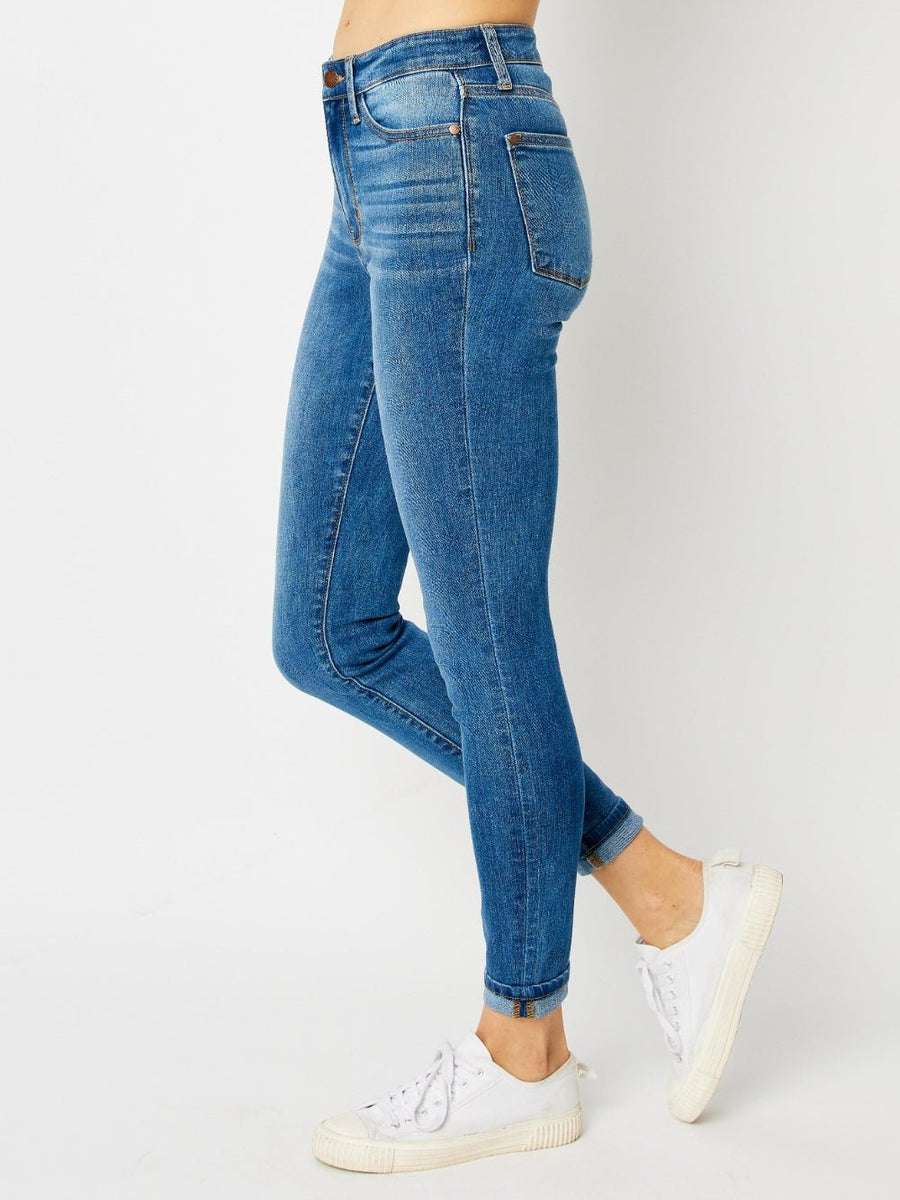 Judy Blue Full Size Cuffed Hem Skinny Jeans - Opulent EmpireJudy Blue Full Size Cuffed Hem Skinny JeansOpulent Empire