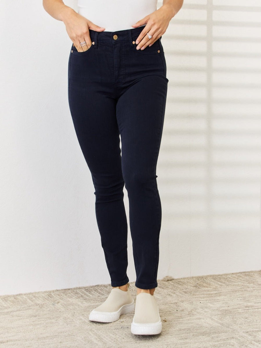 Judy Blue Full Size Garment Dyed Tummy Control Skinny Jeans - Opulent EmpireJudy Blue Full Size Garment Dyed Tummy Control Skinny JeansOpulent Empire