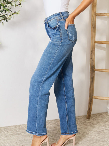 Judy Blue Full Size High Waist Distressed Jeans - Opulent EmpireJudy Blue Full Size High Waist Distressed JeansOpulent Empire