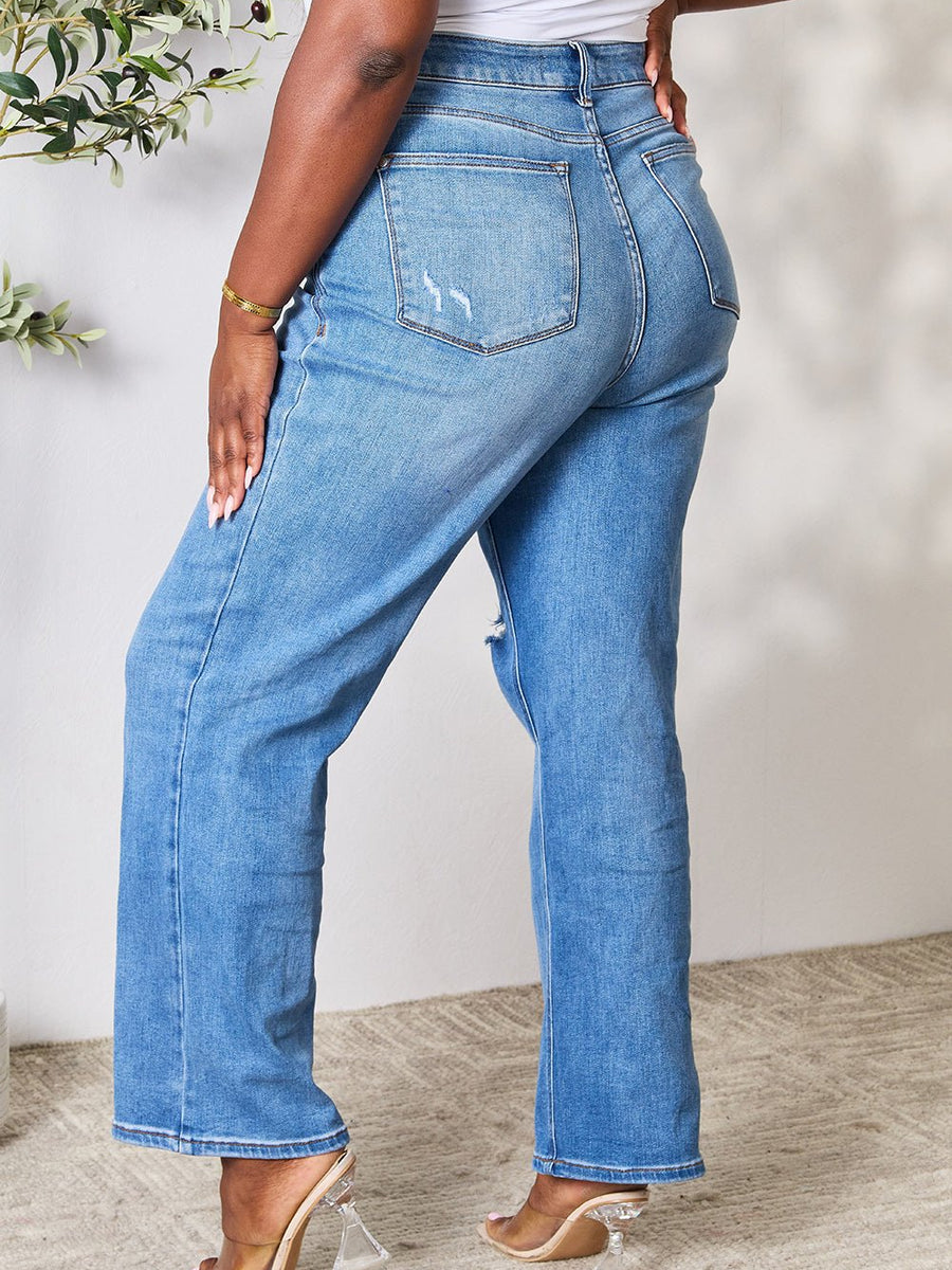 Judy Blue Full Size High Waist Distressed Jeans - Opulent EmpireJudy Blue Full Size High Waist Distressed JeansOpulent Empire