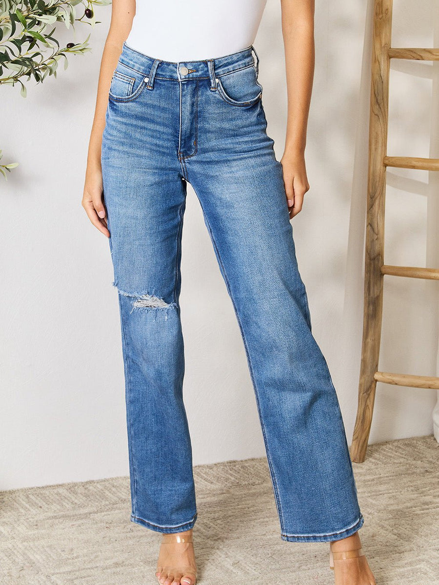 Judy Blue Full Size High Waist Distressed Jeans - Opulent EmpireJudy Blue Full Size High Waist Distressed JeansOpulent Empire