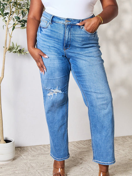 Judy Blue Full Size High Waist Distressed Jeans - Opulent EmpireJudy Blue Full Size High Waist Distressed JeansOpulent Empire