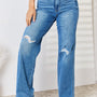 Judy Blue Full Size High Waist Distressed Straight-Leg Jeans - Opulent EmpireJudy Blue Full Size High Waist Distressed Straight-Leg JeansOpulent Empire